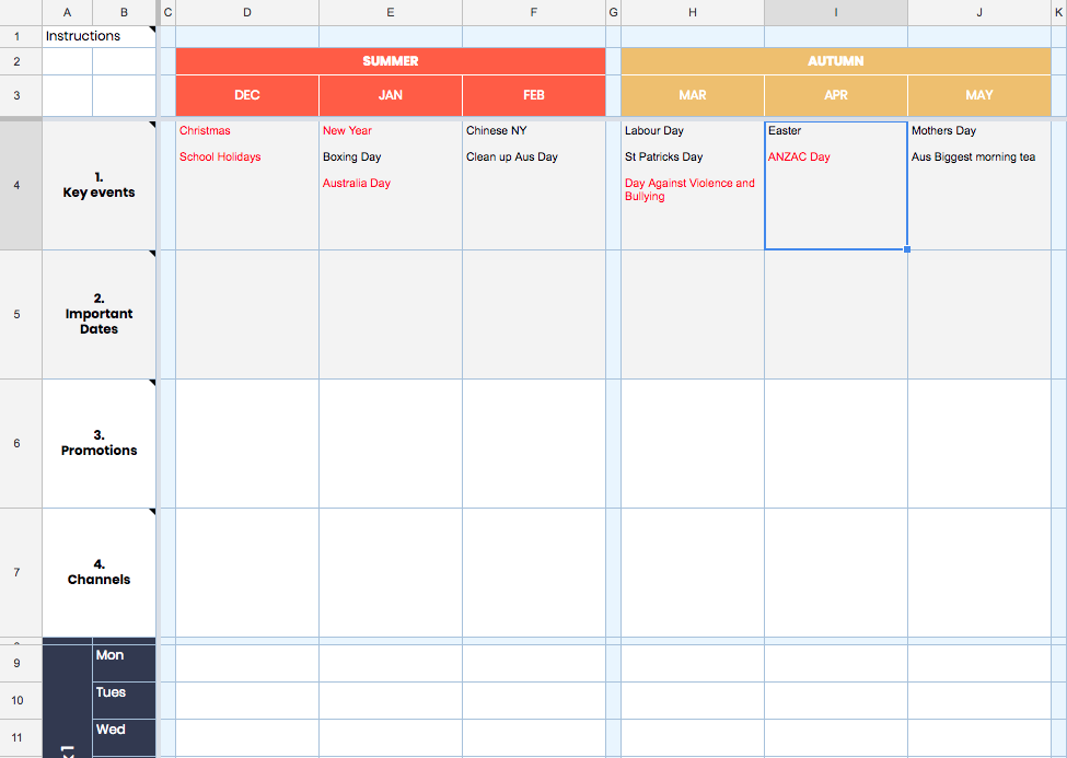 Important Dates to your Company